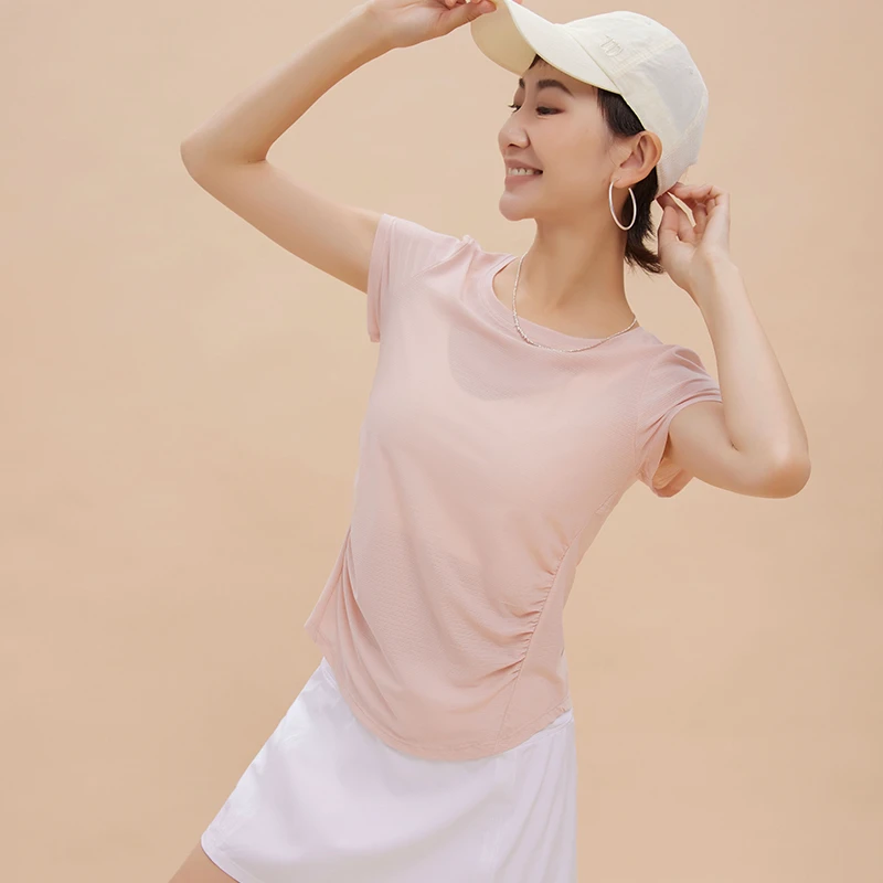 Women's Summer Fashion Quick-Dry Short-Sleeve Yoga Suit Top Running & Fitness T-Shirt for Workout