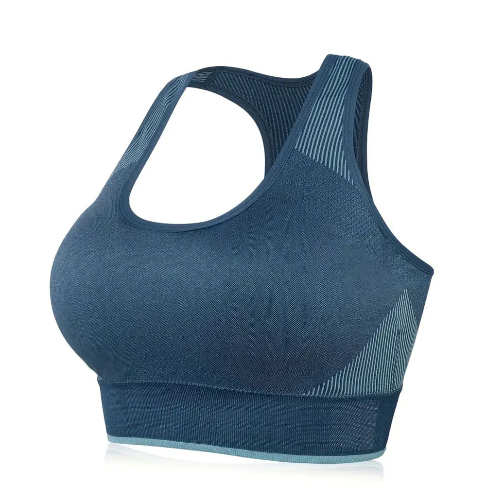 Women Running Sports Bra High Impact Padded Adjustable Straps Breathable Mesh Gym Yoga Fitness Workout Athletic Activewear