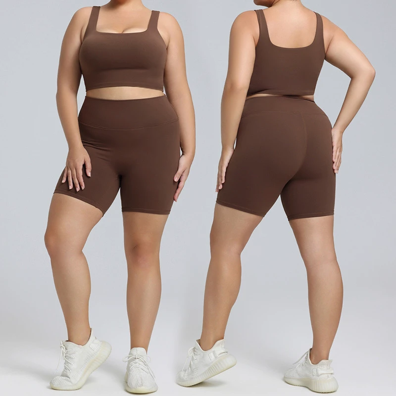 Roregal Spandex Two-piece Spring/ Summer Clothes Sportswear Plus Size Yoga Training Set Women Gym Fitness Suit
