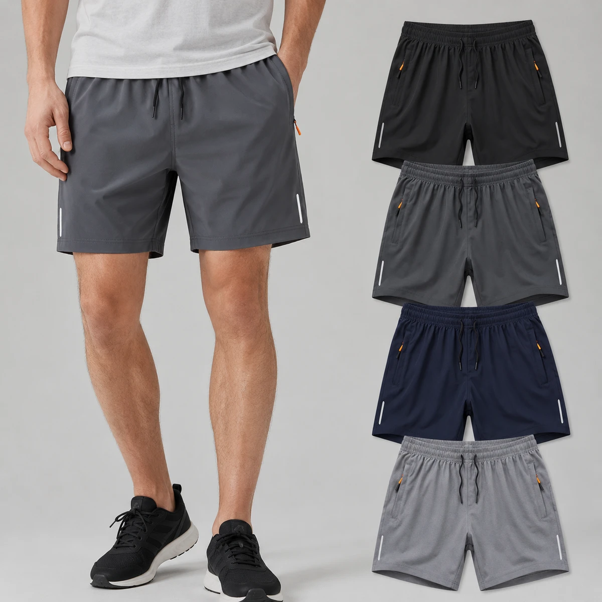 Custom Summer Quick Dry Beachtrack Ice Silk Elastic Blank Casual Plus Size Men's Gym Athletic Boxer plain mesh shorts