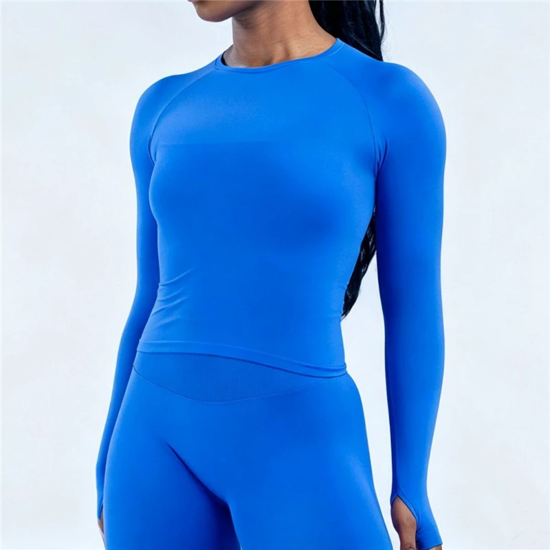 New Long Sleeve Top Women's Gym Clothes Fitness Yoga Sport Shirt Dry Fit Quick Dry Running Workout Pilates Blouse