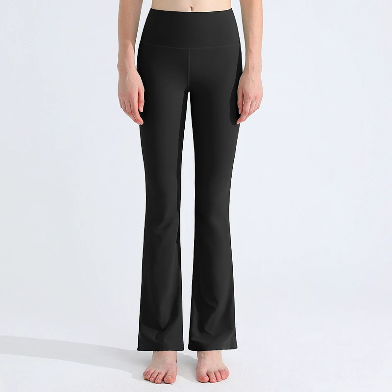 Solid Color High Waist Yoga Flare Pants Women's Fitness High Waist Stretch Solid Color Fitness Leggings