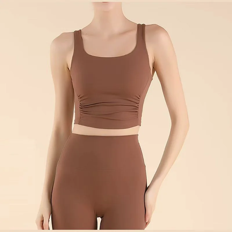 High-end Breathable for Solid Sports Vest for Women Slim-fit Yoga Top T-shirt Sleeveless Summer Cover-up for Running Fitness