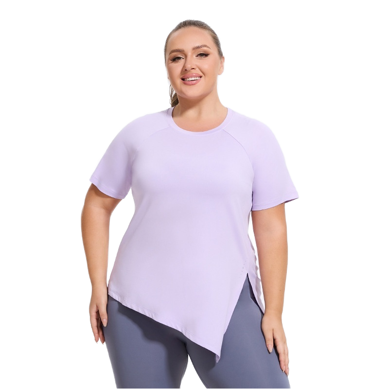 Lightweight Short Sleeves Quick Drying Training Plus Size Women's Breathable Wrinkle-Resistant Pilates Training Top Yoga T-Shirt