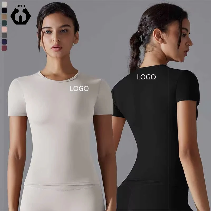 Spot Wholesale Fitness Running Yoga Exercise Women's T-Shirt Slim Fit Casual Comfortable Women's Fitness Tops