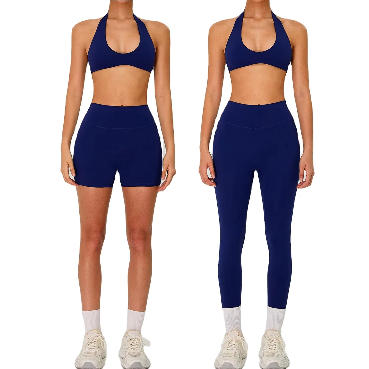 Women's Sports Gym Fitness Sets Quick Dry 2-Piece High Waist Shorts Bra Top Yoga Leggings