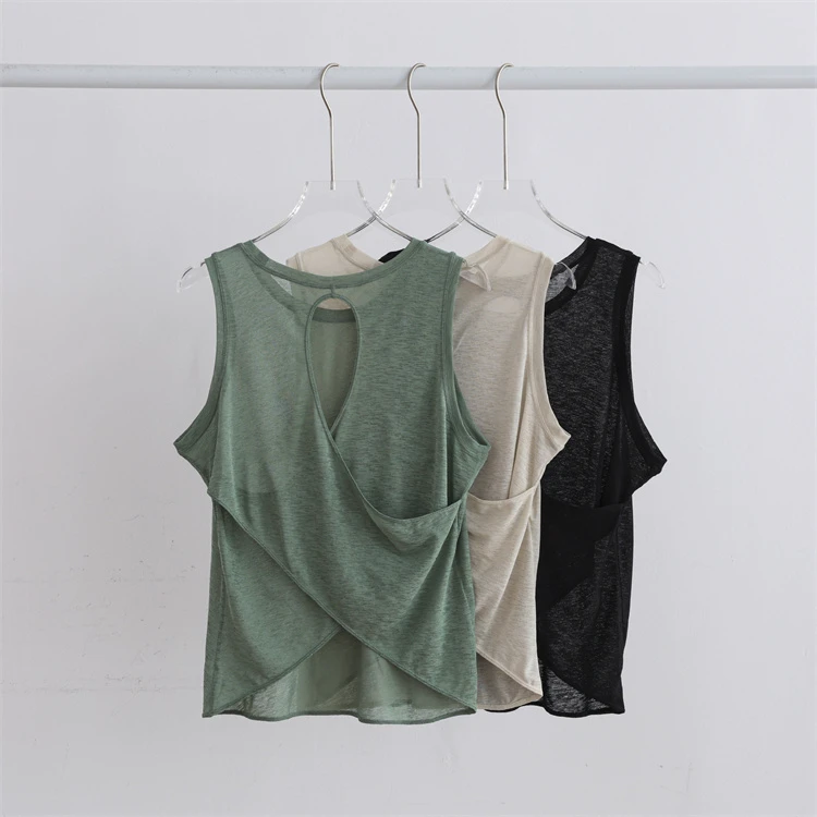 Summer Sportswear Crop Top Spandex Fit Yoga Short Shirts Activewear Workout Mesh Breathable Yoga Tank Top for Women