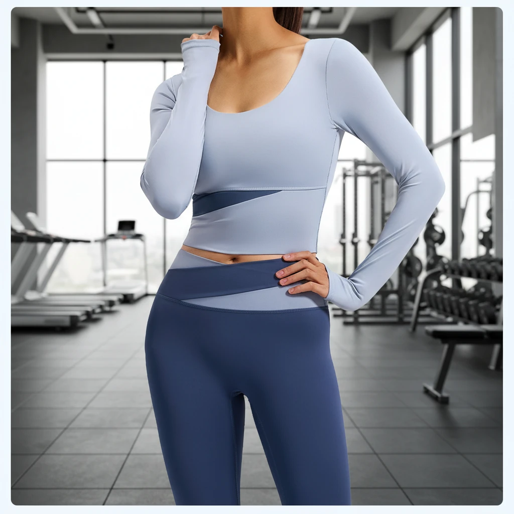 Women's Eco-Friendly Breathable Quick Dry Color-Blocking Print Yoga Pilates Suit Spandex/Polyester Slim-Fit for Fitness Running