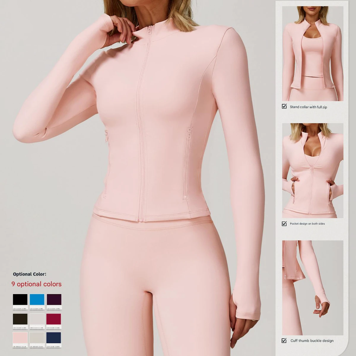 Lanyu Zipper Front Logo Lightweight Breathable Quick-drying Long Sleeve Yoga Sport Gym Top Jacket