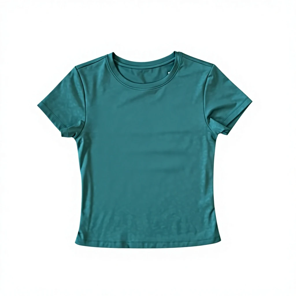 Women's Slim Fit Short-Sleeve Crew Neck T-Shirt, Basic Solid Color Crop Top for Yoga & Casual Wear
