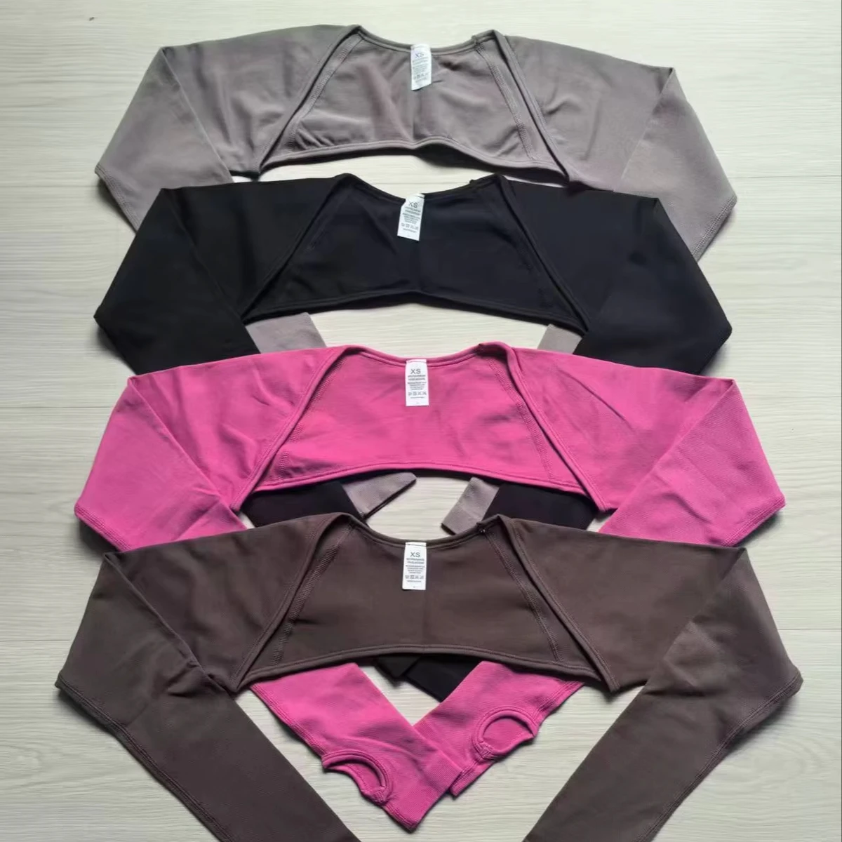 Women's Seamless Lightweight Nylon/Spandex Long Sleeve Tshirt Quick Dry Breathable Windproof Fitness Sports Shrug Winter Solid