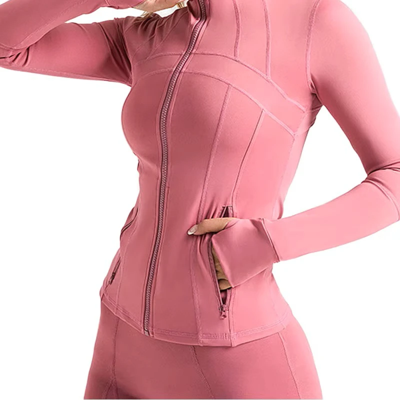 New Version Third-Generation Thin Stand-Up Collar Women's Spandex/Nylon Yoga Wear Outerwear Quick-Drying Summer Sun-Protection