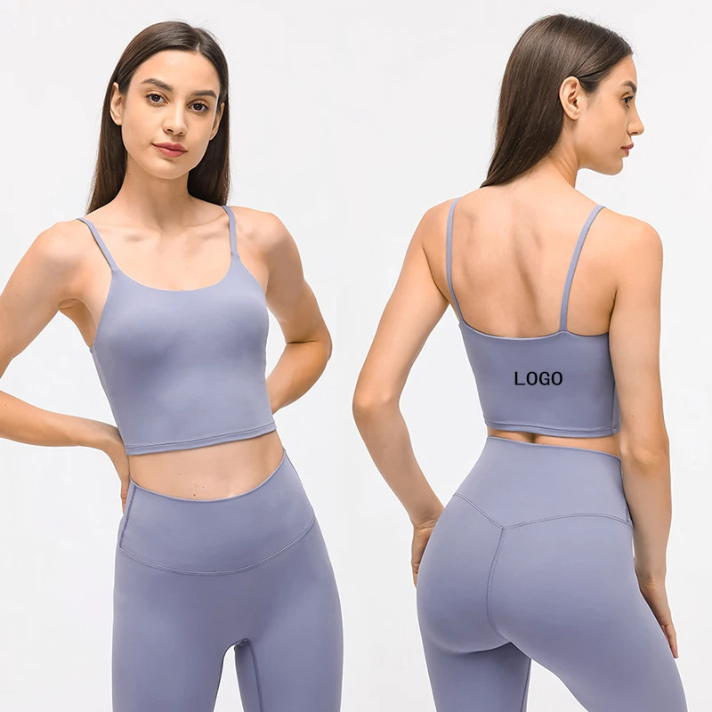 Seamless Compression Color Block Tank Tops Breathable Lightweight Yoga Running Fitness Top with Front Logo Four-Way Stretch