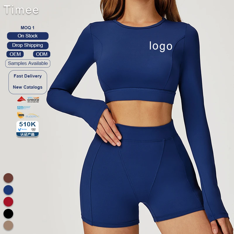 Tight-fitting Yoga Long-sleeved Sports Round-neck Long-sleeved Running Fitness Yoga Top