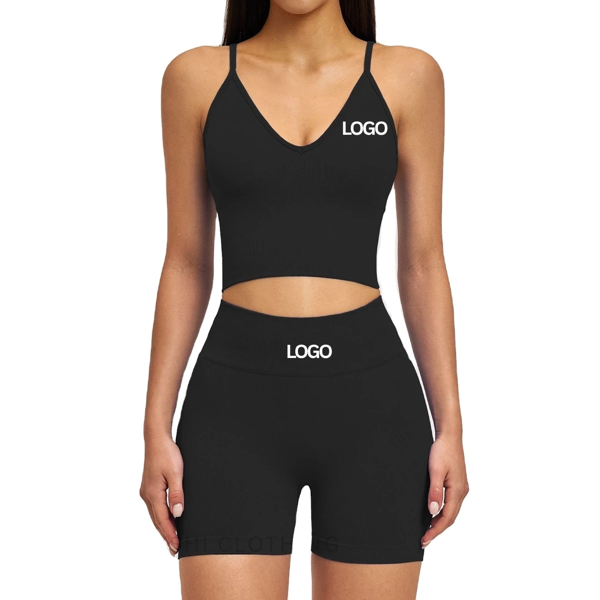New High Elastic Running Sports Set Women Cross-Back Tight Fit Gym Fitness Yoga Activewear High Stretch Running Sportswear