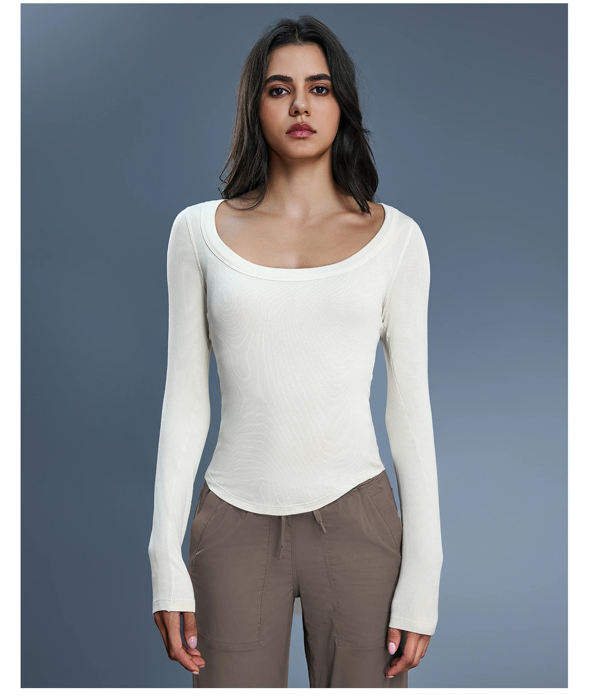 IStapromo Gifts for Breathable Yoga Sports Top for Women Off-the-Shoulder Nine Quarter Sleeve Pilates Fitness T-Shirt