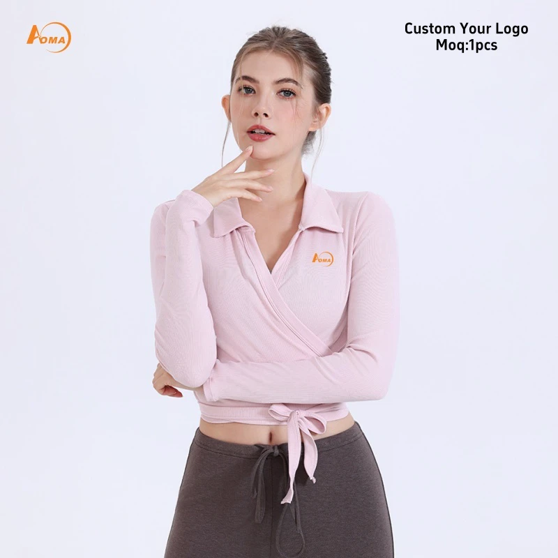 Aoyema Women's Sportswear Summer Activewear Breathable Tight Fit New Quick Dry Breathable Gym Smart Stretch Long Sleeve Yoga Top