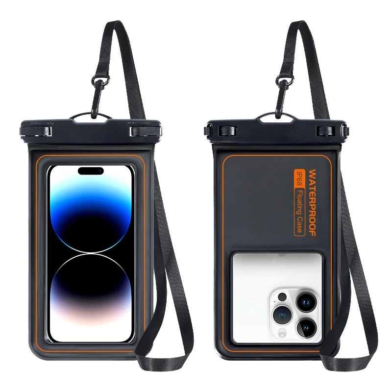 IPX8 Floating PVC Material Eco-Friendly Waterproof Phone Pouch Universal Touch Screen Dry Bag Lanyard Phone Case Swimming