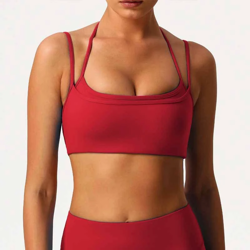 XW-sm9000-3 New High Quality Adjustable Spaghetti Strap Pilates Exercise Bra Backless Breathable Running Yoga Gym Bra for Women