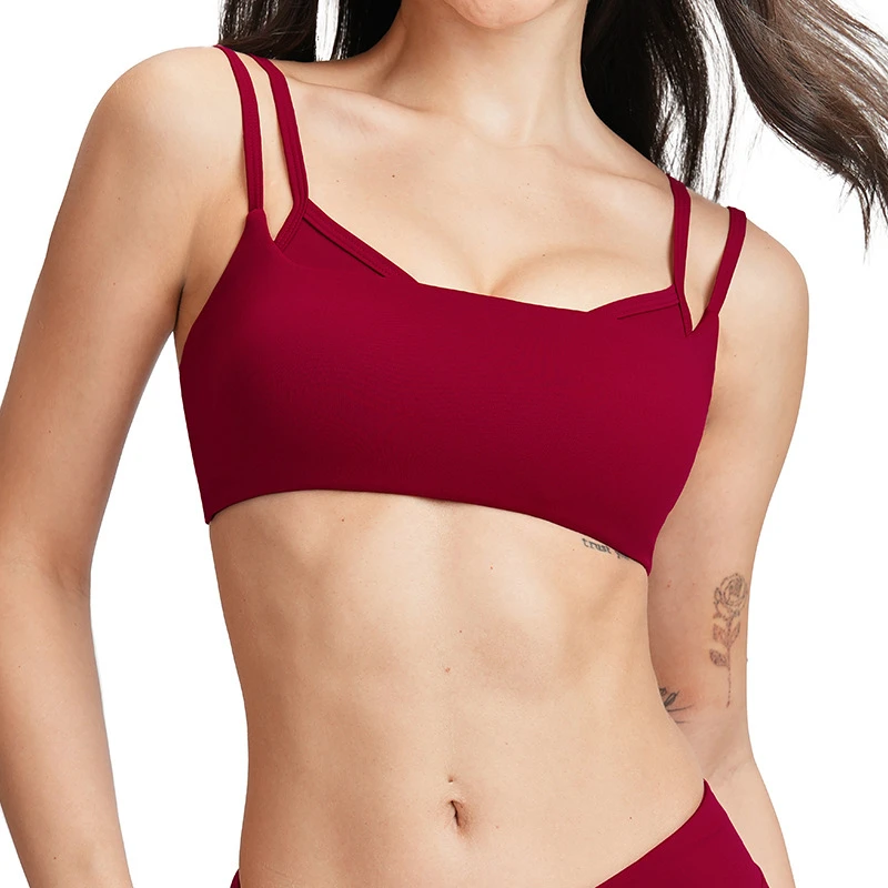 G TOP Breathable Double-strap Yoga tank Top with Built-in Cup for Sports Bras and Fitness Wear