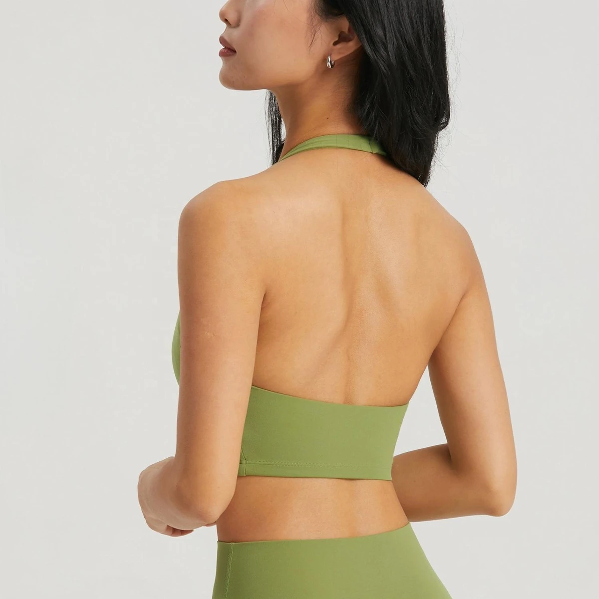 Women's High Quality Seamless Yoga Top V-Neck Halter Spandex Fitness Sports Bra Available Fitness Running