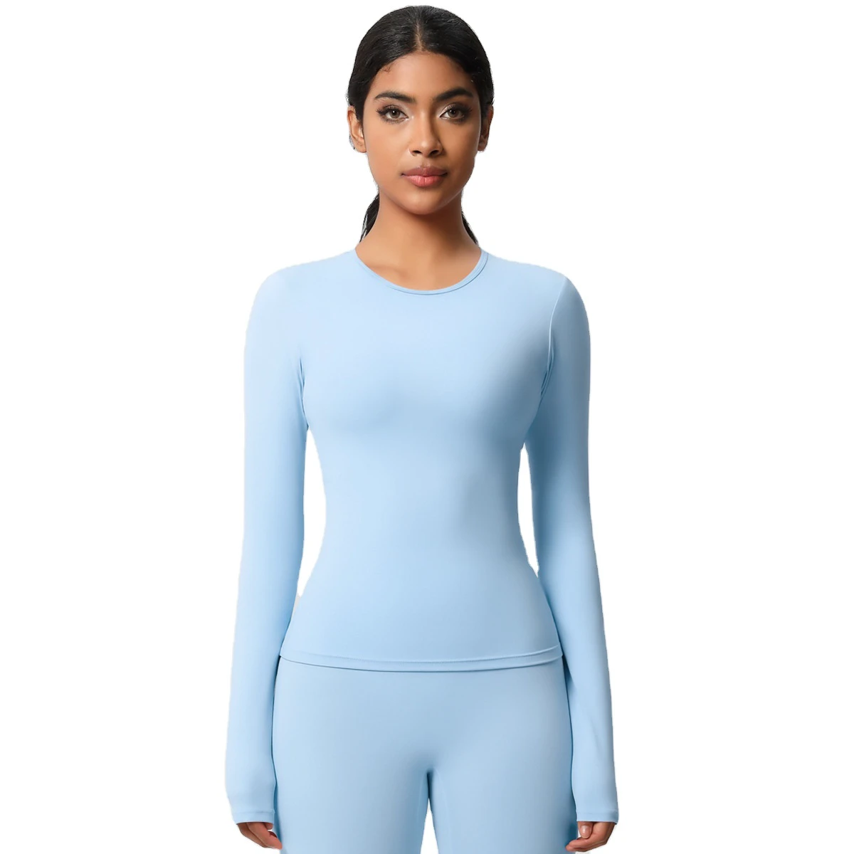 High-Intensity Running Sports Long Sleeve Top Slim Fit Neck Barely-There Yoga Fitness Clothing Long Sleeve Yoga Tops For Women