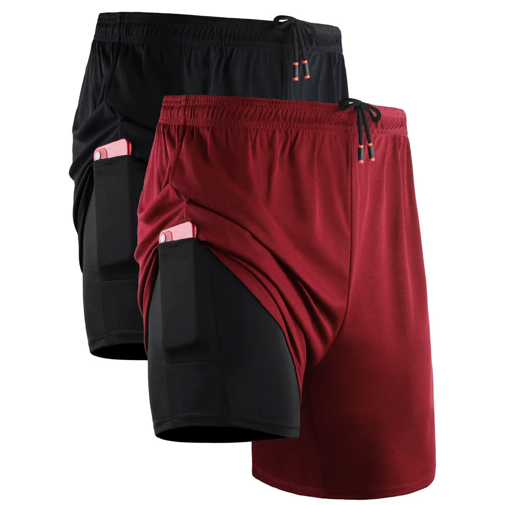 Men's Quick Dry Spandex/Polyester Gym Training Shorts Plus Size Plain Beach Running Canvas Fabric Wholesale Cheap Solid Pattern