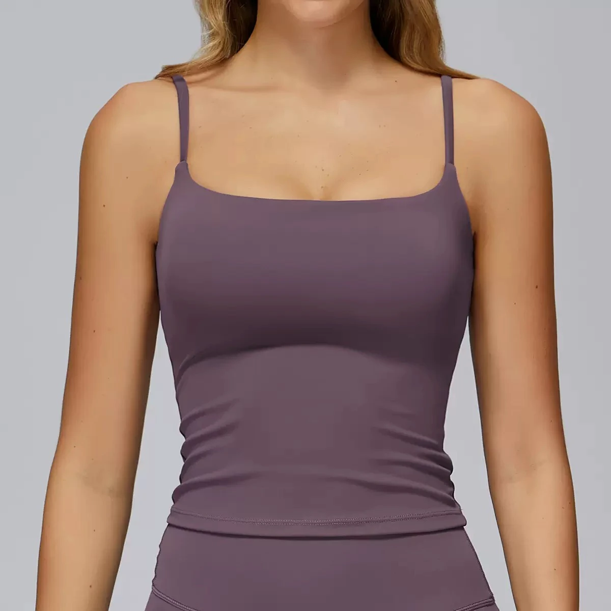 Women's Brushed Yoga Tank Top Design and Double-Strap Sports Vest for Outdoor Running and Fitness