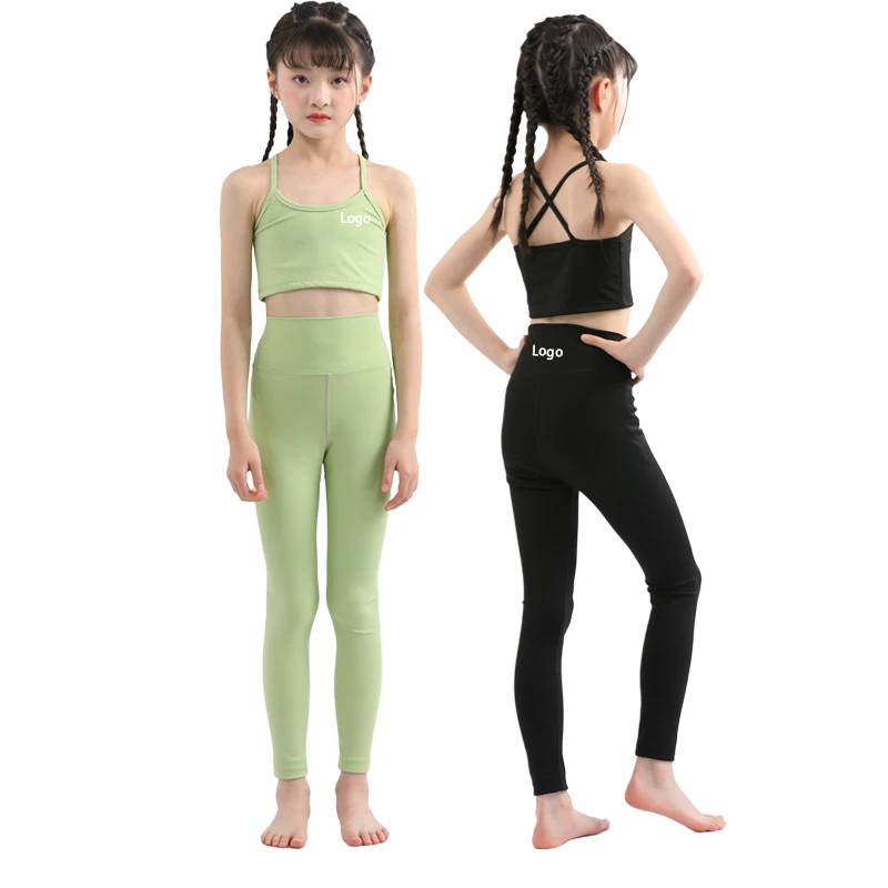 High-End Nylon Nude Children's Yoga Dance Training Sports Fitness Clothing Beauty Back Sling Breathable Plus Size Design