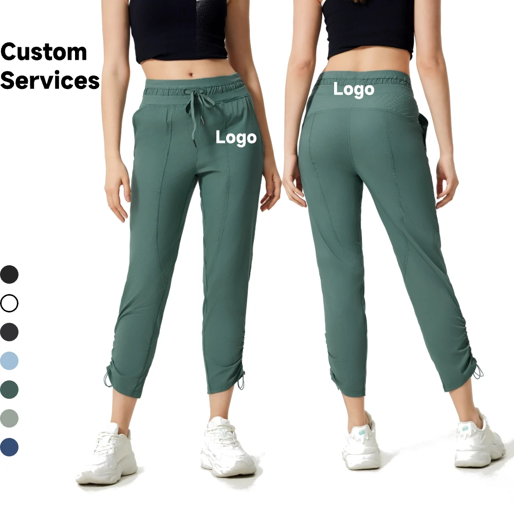 Casual Sports Pants for Spring Summer Two-Way Wear Breathable Lightweight Mid-Waist Slimming Yoga Leggings Women's DSS070