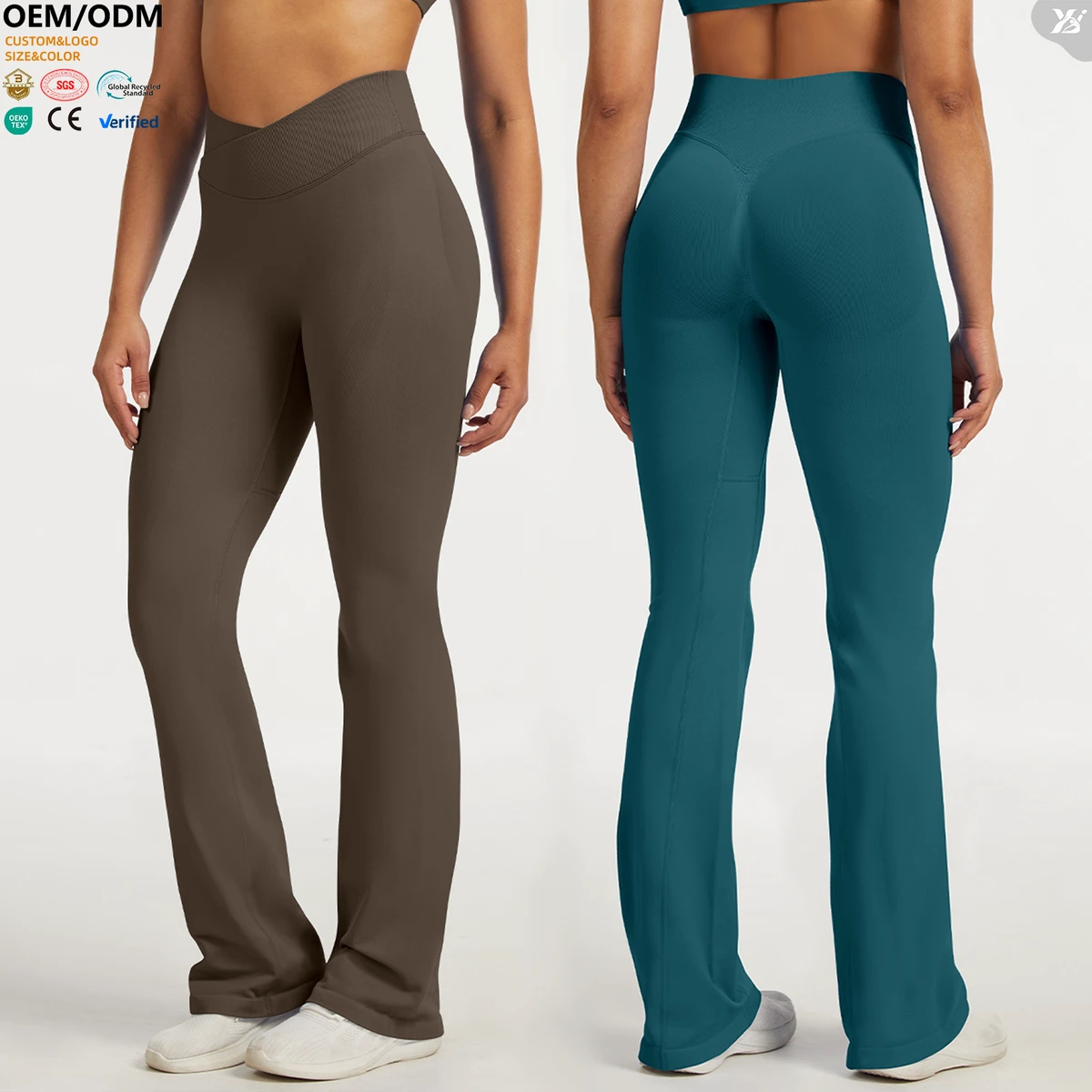 XW-3016 Quality Tall Girl Butt Lifting Gym Pants High Waisted Workout Leggings Wide Leg Fitness Yoga Leggings Gym Pants
