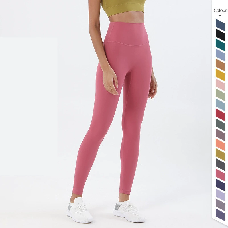 Low Moq Women's Seamless Yoga Pants Custom Navy Workout Tights Four Way Stretch Compression Workout Legging