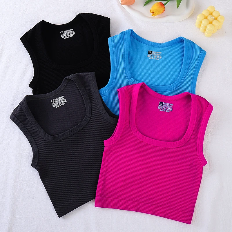 OEM Women's Seamless High Neck Sports Vest Full Coverage Breathable Skinny Fit Quick-Dry Four-Way Stretch Spandex/Nylon Yoga Top