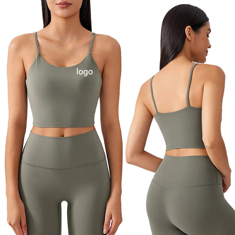 Wholesale Women's Medium Support Lightweight Double Layer Breathable Four-Way Stretch Active Workout Yoga Tank Top Sports Bra
