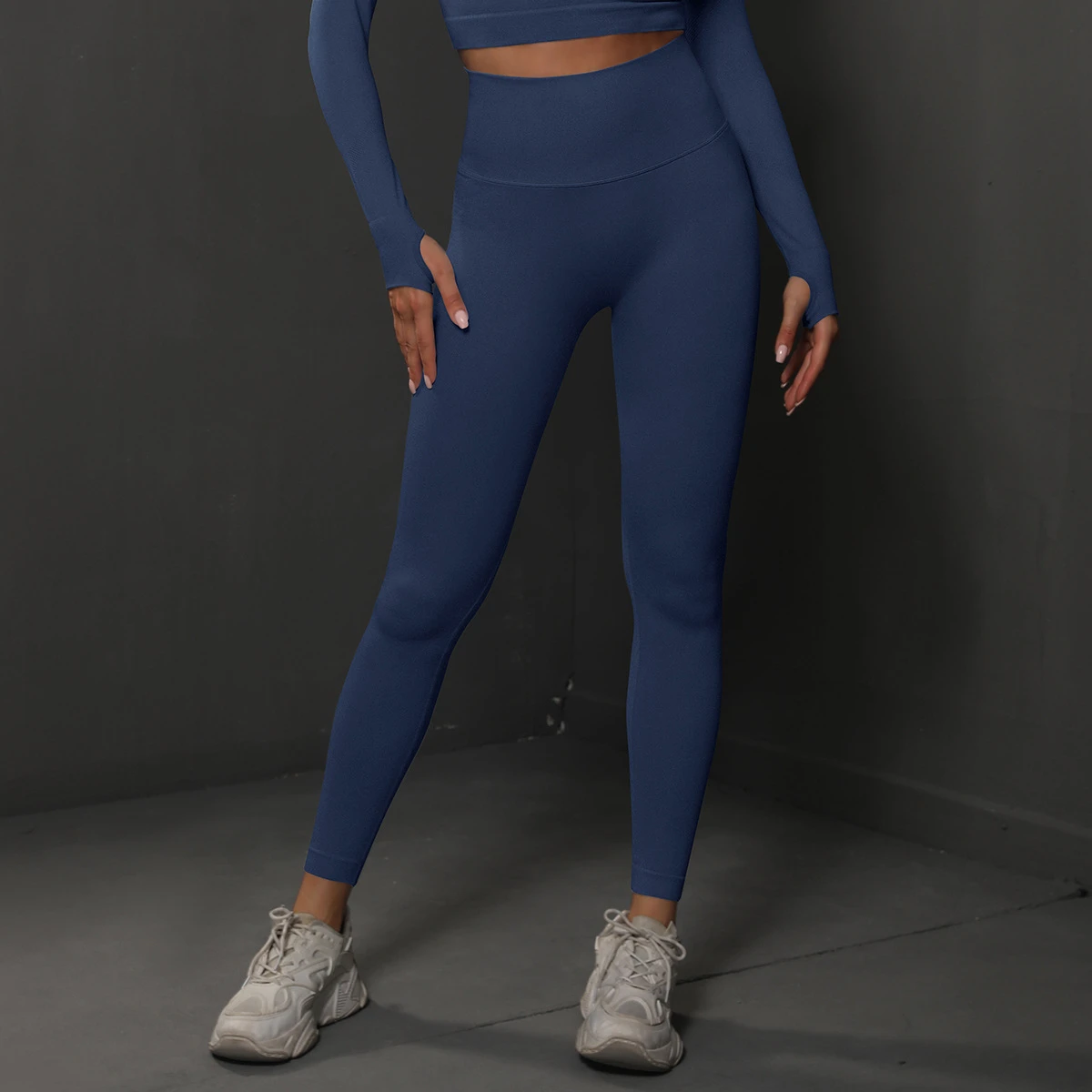 Hot Sale Women's High Waist Yoga Pants Leggings Elastic Waist Closure Solid Pattern Fitness Gym Wear Clothes for Sport