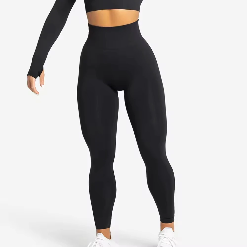 New Women's Casual Seamless Yoga Leggings Custom Size Color High Quality Breathable Cotton/Bamboo Fabric Solid Anti-Bacterial