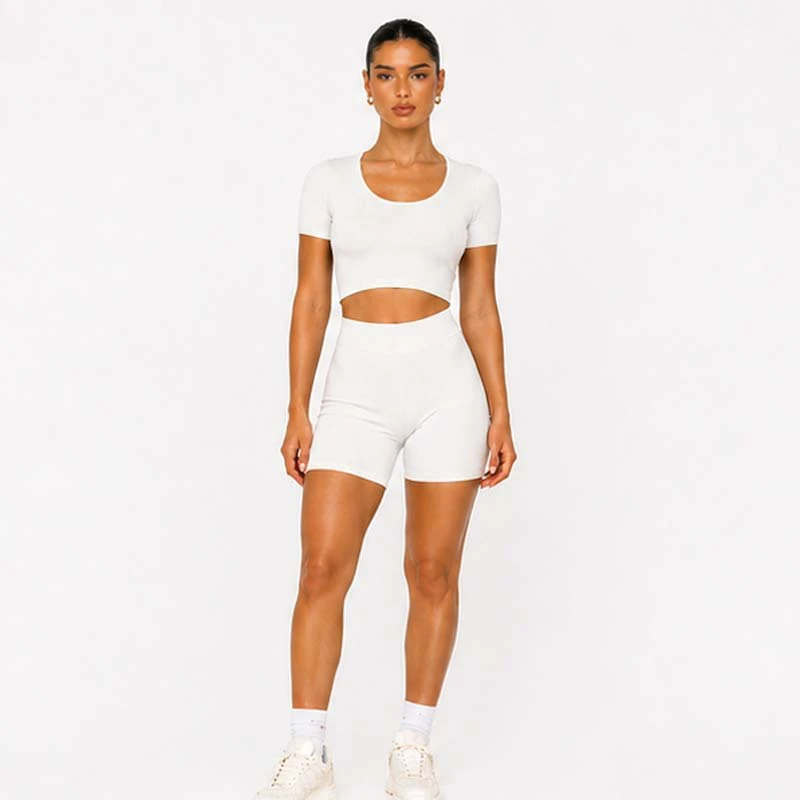 Women Seamless Gym Set Custom Logo Fitness Yoga Workout Outfit Two Piece Activewear High Waist Stretch Clothing