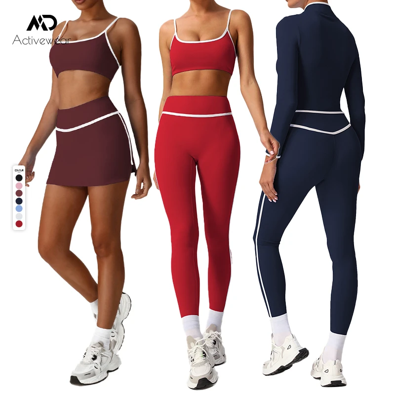2025 New Quick-dry 5 Pieces Sportswear Set for Women Gym Fitness Yoga Sets Sports Suit Active Wear Set Running Fitness Wear