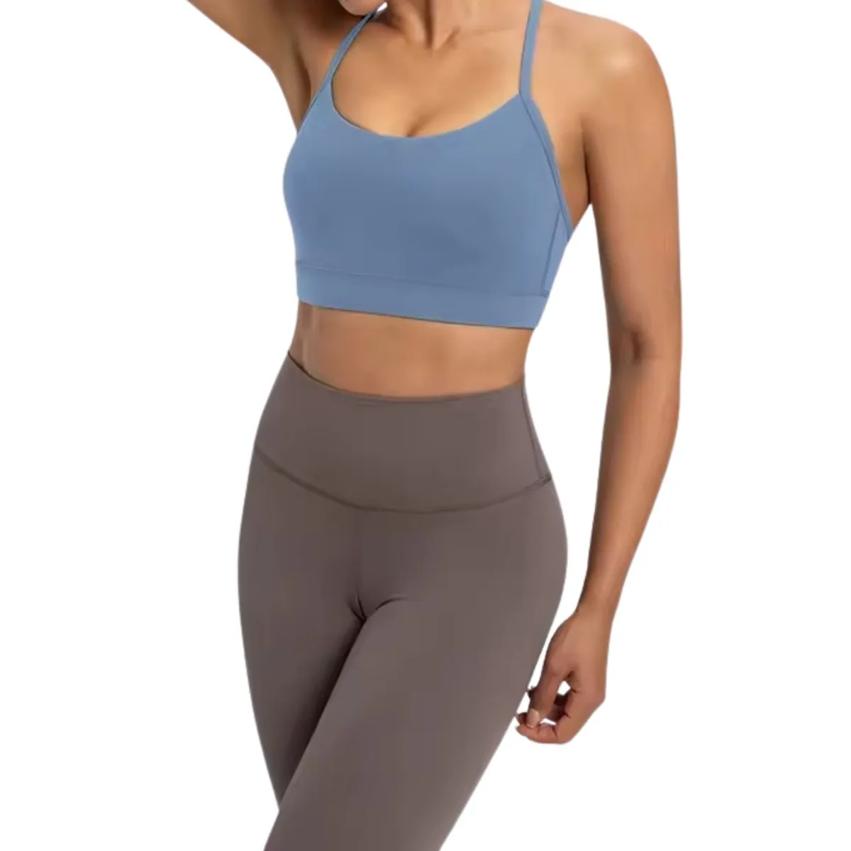 Custom Wholesale Cross Back Backless Sports Bra for Women Seamless Breathable Yoga Workout Sports Bra