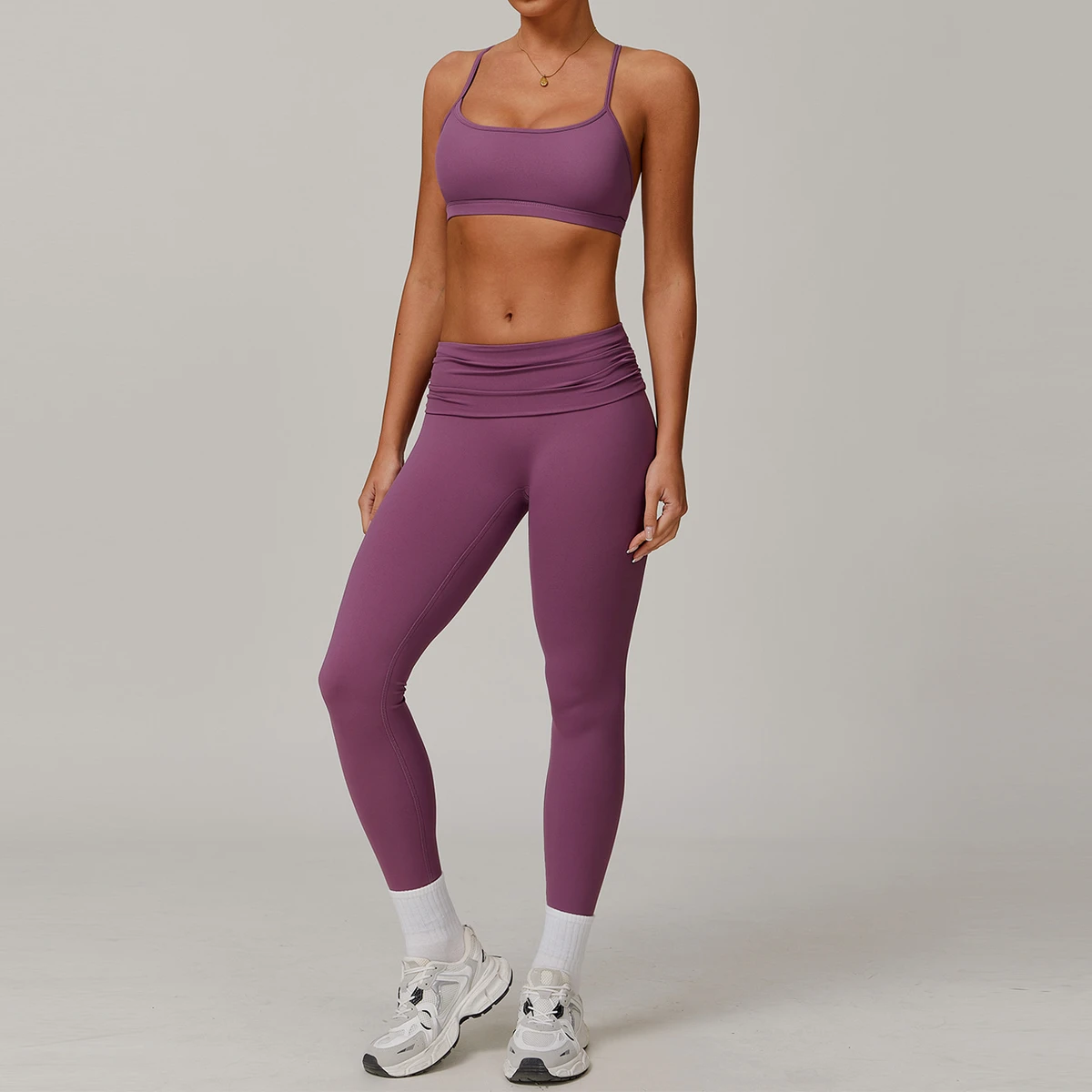 Wholesale Custom Logo Yoga Set Women Crop Top with High Waist Leggings Two Piece Sports Fitness Gym Sets Female Workout Suits