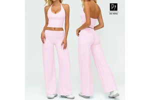 2026 New Custom Activewear Womens Tank Tops Wide Leg Yoga Pants Casual Sports Gym Fitness Yoga Sets