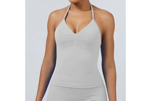 Hot Selling Women's Lightweight Breathable Sports Yoga Vest Halter Bra Top for Outdoor Running Fitness Plus Size Anti-Exposure