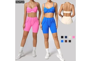 Women's 2-Piece Breathable Lightweight Quick-Dry Athletic Workout Set for Gym Yoga Fitness