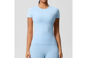 Wholesale Women High Quality Custom Logo Soft Comfortable Running Training Gym Fitness Workout Short Sleeve Yoga T-shirt Top