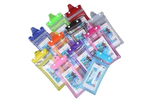 Clear Waterproof Universal Phone Pouch for Outdoor Sports Swimming Waterproof Tri-Fold Air-Cushion Underwater Mobile Phone Bag