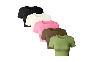 New High Quality Seamless Round Neck Short Sleeved Sports Breathable Yoga Crop Tops