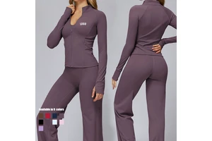 Custom Jackets Sport Women Long Sleeve Yoga Women Zip Jacket Sportswear Breathable Fitness Workout Crop Top