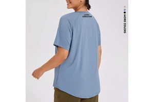 Women's Beautiful Blouse T-Shirt New Mesh Back Breathable Yoga Fitness Sportswear Plus Size Short Sleeve Running Top