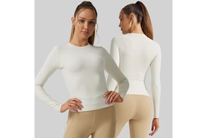 Super Soft Fitness Sports Top Lightweight Athletic Compression Shirt Breathable Long Sleeve Yoga Tops for Women Yoga Gym Shirt