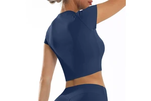 Ladies Solid Color Shockproof Padded Sports Crop Top Workout Fitness Yoga Bra Top